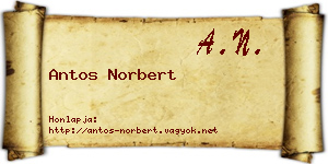 Antos Norbert névjegykártya